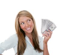 Girl with money. Santa Clarita Pink Slip Loans