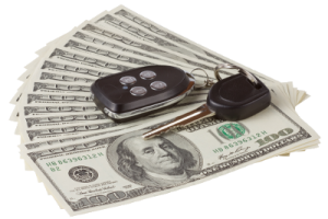 Money and car keys. Huntington Beach Title Loans can help you get a loan!