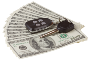 Car keys and money. West Covina Title Loans