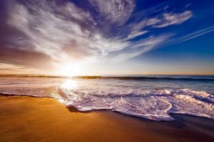 Ocean waves and beach sand